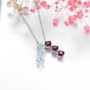 Rhodolite Garnet or Aquamarine Multi Style Pendant Necklace in Rhodium over Sterling Silver 1.2ctw