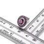 rhodolite garnet and white zircon stud earrings in black and white rhodium over sterling silver shown for size comparison