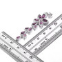 rhodolite garnet and white zircon dangle earrings in rhodium over sterling silver shown for size comparison