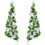 chrome diopside and white zircon dangle earrings in rhodium over sterling silver