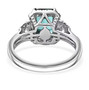 back view of indicolite tourmaline and diamond ring in 950 platinum