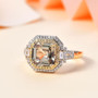 turkizite yellow and white diamond ring in 14k yellow gold shown in a lifestyle photo
