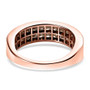 back view of square cut champagne diamond band ring in 14k rose gold