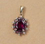 rhodolite garnet multi gem halo pendant necklace in 10k yellow gold live