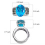 blue quartz triplet and black spinel solitaire ring in rhodium over sterling silver shown for size comparison