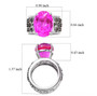 pink quartz triplet and black spinel solitaire ring in rhodium over sterling silver shown for size comparison