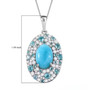 larimar blue apatite and moissanite pendant necklace in rhodium over sterling shown for size comparison