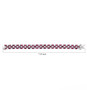 rhodolite garnet and rainbow moonstone tennis bracelet in rhodium over sterling silver shown for size comparison