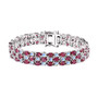 rhodolite garnet and rainbow moonstone tennis bracelet in rhodium over sterling silver