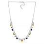 full view of multi gemstone statement necklace in rhodium over sterling silver