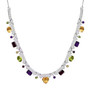 multi gemstone statement necklace in rhodium over sterling silver