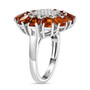 side view of madeira citrine chrome diopside and zircon flower cluster ring in rhodium over sterling silver