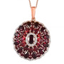 anthill garnet and white zircon pendant necklace in 18k rose gold over sterling silver