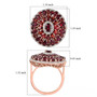 anthill garnet and white zircon ring in 18k rose gold over sterling silver shown for size comparison