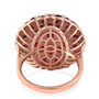 back view of anthill garnet and white zircon ring in 18k rose gold over sterling silver
