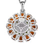 back view of madeira citrine chrome diopside and zircon flower cluster pendant necklace in rhodium over sterling silver