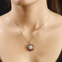 Maderia-citrine-multi-gem-cluster-flower-sterling-silver-necklace-model-GGS5248