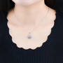 aquamarine snowflake pendant necklace in rhodium over sterling silver