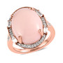 pink opal and zircon halo ring in 18k rose gold over sterling silver