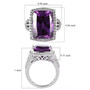 lab color change sapphire and zircon halo ring in rhodium over sterling silver shown for size comparison