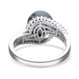back view of tahitian cultured pearl and zircon bypass ring in rhodium over sterling silver