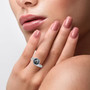 tahitian cultured pearl and zircon bypass ring in rhodium over sterling silver worn on a hand