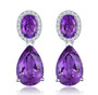 multi style natural gemstone earrings in rhodium over sterling silver