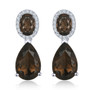 full view of multi style natural gemstone earrings in rhodium over sterling silver