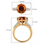citrine and white zircon ring in 18k yellow gold over sterling silver shown for size comparison