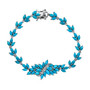 turquoise and moissanite bracelet in rhodium over sterling silver