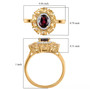 rhodolite garnet citrine and zircon halo ring in 18k yellow gold over sterling silver shown for size comparison