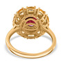 back view of rhodolite garnet citrine and zircon halo ring in 18k yellow gold over sterling silver