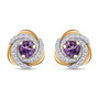 Amethyst-zircon-two-tone-sterling-silver-knot-stud-earrings-stock-GGS5265
