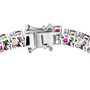 clasp detail of multi gemstone tennis bracelet in rhodium over sterling silver