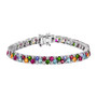 multi gemstone tennis bracelet in rhodium over sterling silver