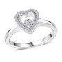 lab diamond dancing heart ring in rhodium over sterling silver