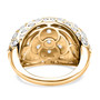 back view of moissanite dome ring in 18k yellow gold over sterling silver