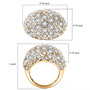 moissanite dome ring in 18k yellow gold over sterling silver shown for size comparison