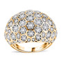 moissanite dome ring in 18k yellow gold over sterling silver