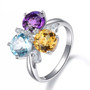 amethyst citrine blue topaz and white zircon ring in rhodium over sterling silver