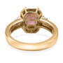 back view of pink tourmaline and diamond ring in 10k rose gold