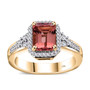 pink tourmaline and diamond ring in 10k rose gold
