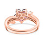 back view of purple garnet and white zircon ring in 18k rose gold over sterling silver