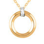 italian circle necklace in solid 10k yellow and white gold 2 8g