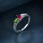 chrome diopside and rhodolite garnet toi et moi ring in rhodium over sterling silver live