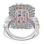 back view of garnet and white zircon ring in 18k yellow gold and rhodium over sterling silver