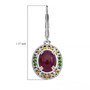 ruby (ff) and chrome diopside earrings in 18k yellow gold and rhodium over sterling silver shown for size comparison