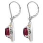 side view of ruby (ff) and chrome diopside earrings in 18k yellow gold and rhodium over sterling silver