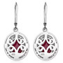 back view of ruby (ff) and chrome diopside earrings in 18k yellow gold and rhodium over sterling silver