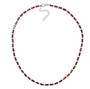 garnet and white zircon adjustable necklace in rhodium over sterling silver